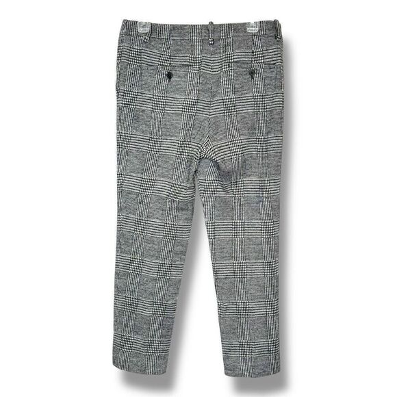 Theory Treeca Check Knit Black Plaid Wool-Blend Cropped Pants Women’s Size 4 - Picture 4 of 8